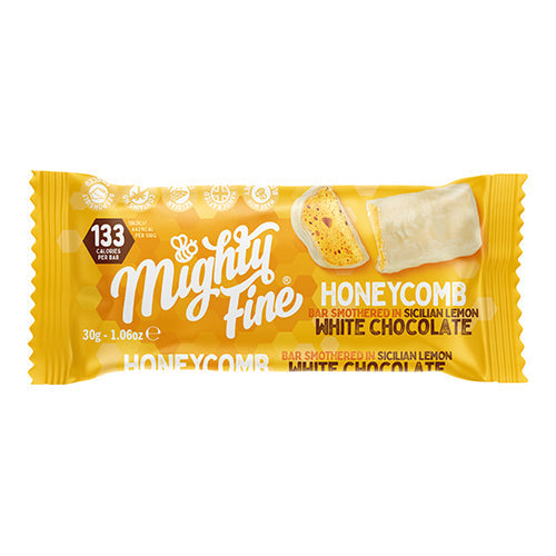 Mighty Fine Sicilian Lemon White Chocolate Honeycomb 30g Bar [WHOLE CASE]