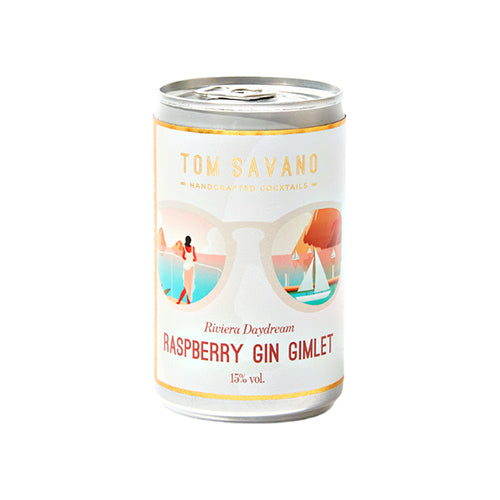 Tom Savano Riviera Daydream Raspberry Gin Gimlet 15% RTD cocktail 125ml [WHOLE CASE]