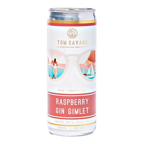 Tom Savano Riviera Daydream Raspberry Gin Gimlet 8% RTD cocktail 250ml  [WHOLE CASE]