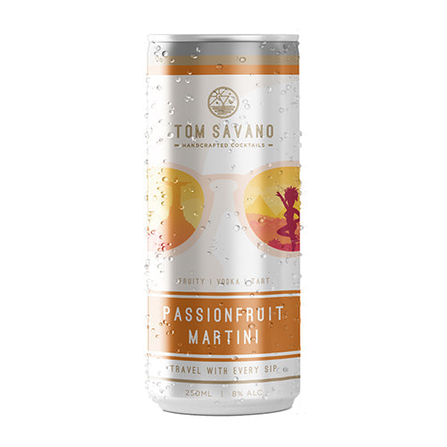 Tom Savano Brazilian Sunset Passionfruit Martini 8% RTD cocktail 250ml [WHOLE CASE]