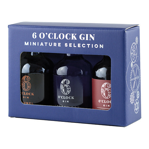 6 O'Clock Gin Trio of Giftset Miniatures 3 x 5cl [WHOLE CASE]