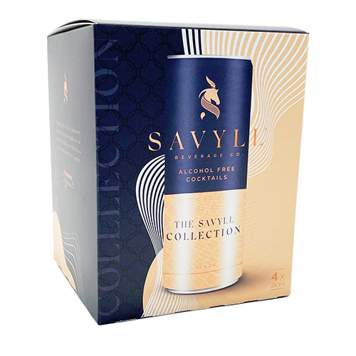 Savyll Mixed Pack Alcohol Free Cocktails Bellini, Mojito, Paloma, Ginger Mule 4 x 250ml [WHOLE CASE]