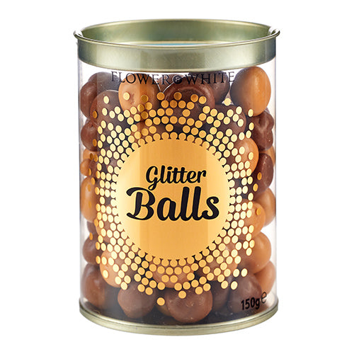 Flower & White Glitter Ball Meringue Pops 'Classic' Milk Chocolate & Caramel Gold 150g [WHOLE CASE]