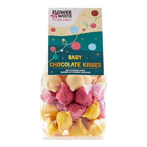 Flower & White Baby Chocolate Meringue Kisses 125g [WHOLE CASE]