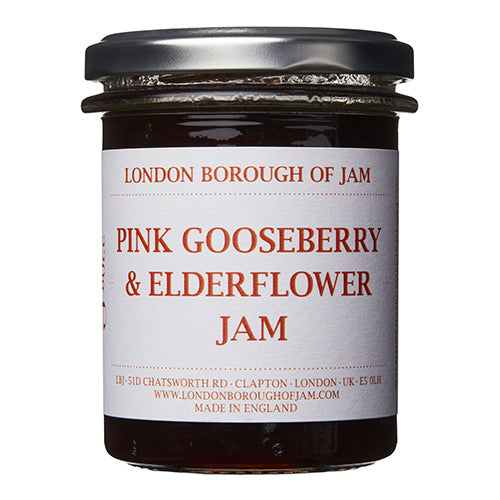 London Borough of Jam Pink Goosberry & Elderflower 220g [WHOLE CASE]