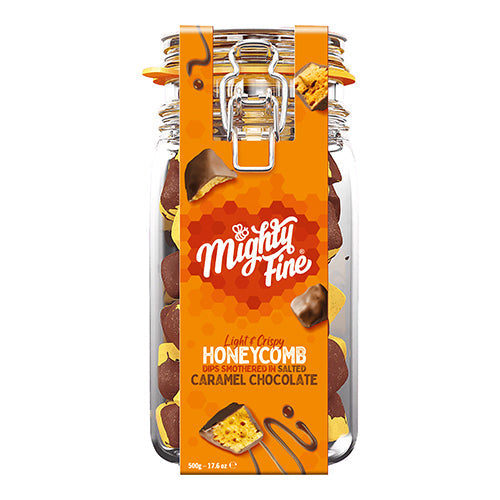 Mighty Fine Salted Caramel Honeycomb Jar 600g [WHOLE CASE]