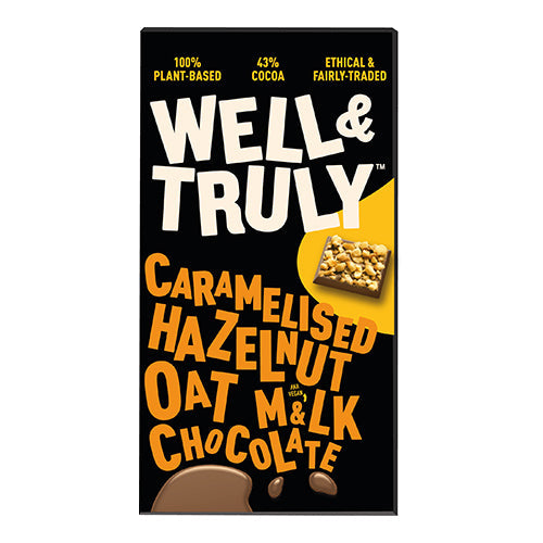 Well&Truly Oat Milk Chocolate Caramelised Hazelnut 90g [WHOLE CASE]