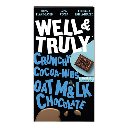 Well&Truly Oat Milk Chocolate Cocoa Nibs 90g [WHOLE CASE]