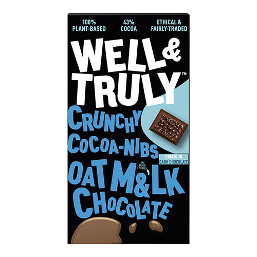 Well&Truly Oat Milk Chocolate Cocoa Nibs 90g  [WHOLE CASE]