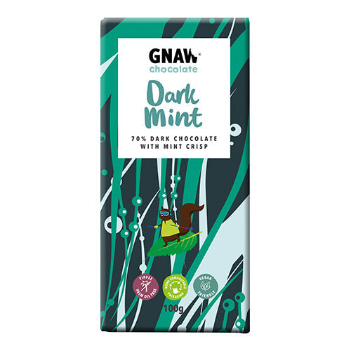 Gnaw Dark Mint Chocolate Bar (Vegan) 100g [WHOLE CASE]