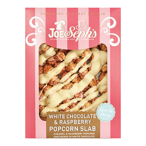 Joe & Seph's White Chocolate & Raspberry Popcorn Slab 115g  [WHOLE CASE]