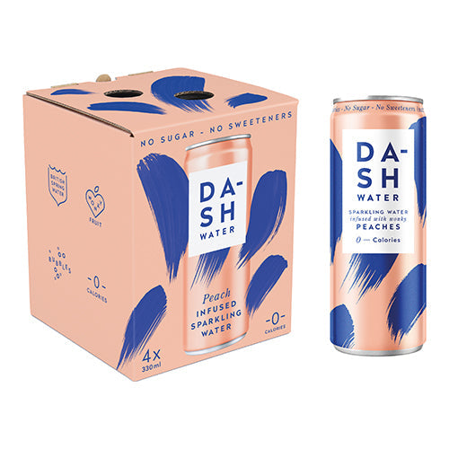 Dash Water Peach Multipack (4 x 330ml) [WHOLE CASE]