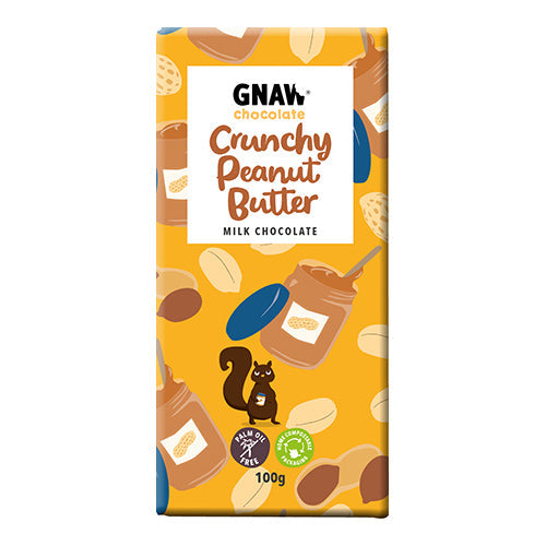 Gnaw Crunchy Peanut Butter Chocolate Bar 100g [WHOLE CASE]