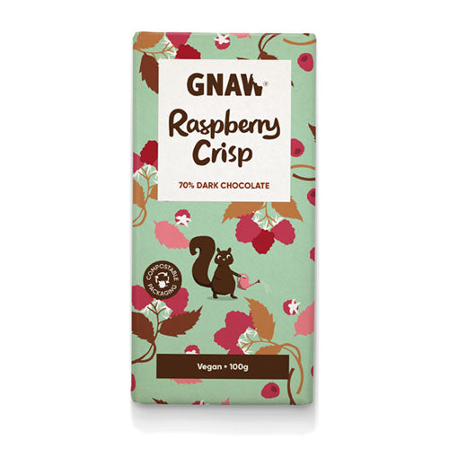 Gnaw Raspberry Crisp Chocolate Bar 100g [WHOLE CASE] by Gnaw Chocolate - The Pop Up Deli