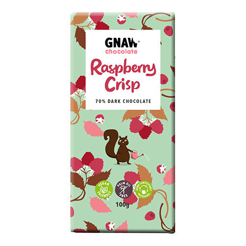 Gnaw Raspberry Crisp Chocolate Bar 100g  [WHOLE CASE]