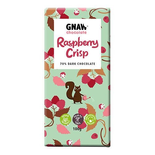 Gnaw Raspberry Crisp Chocolate Bar 100g [WHOLE CASE]