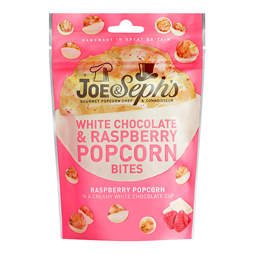 Joe & Seph’s White Chocolate & Raspberry Popcorn Bites 63g [WHOLE CASE] by Joe & Seph’s - The Pop Up Deli