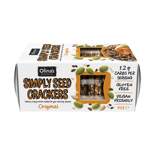 Olina's Bakehouse Simply Seeds Crackers - Natural 80g [WHOLE CASE] by Olina's Bakehouse - The Pop Up Deli