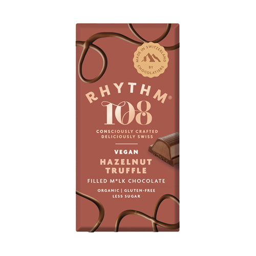 Rhythm 108 Swiss M'lk & Hazelnut Truffle Chocolate 100g [WHOLE CASE] by RHYTHM108 - The Pop Up Deli
