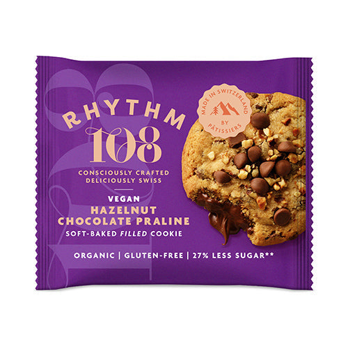 Rhythm 108 Swiss M'lk Choc Chip Soft Baked Cookie with a Hazelnut Ganache Filling 50g [WHOLE CASE] by RHYTHM108 - The Pop Up Deli