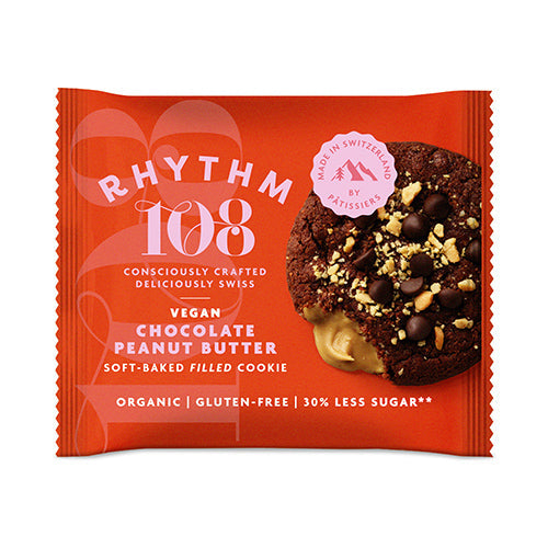 Rhythm 108 Swiss Double Chocolate Soft Baked Cookie with a Salted Peanut Butter Filling 50g [WHOLE CASE] by RHYTHM108 - The Pop Up Deli