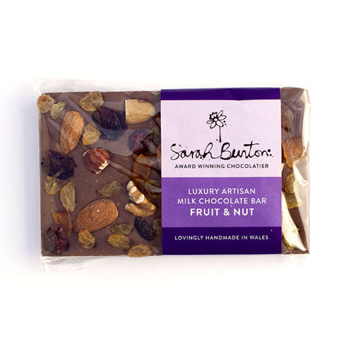 Sarah Bunton Fruit & Nut Bar (Milk Chocolate) 90g [WHOLE CASE] by Sarah Bunton - The Pop Up Deli