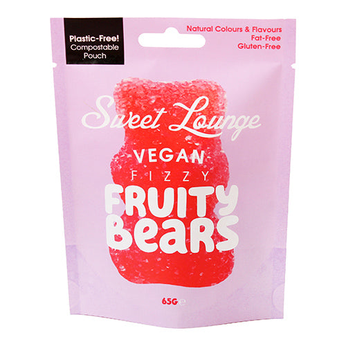 Sweet Lounge Vegan Fizzy Fruity Bears Pouch 65g [WHOLE CASE] by Sweet Lounge - The Pop Up Deli