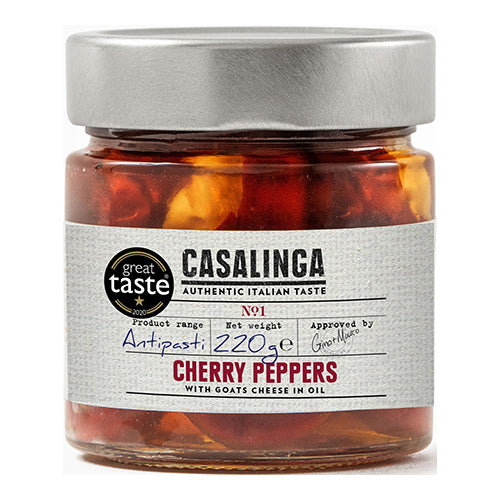 Casalinga Cherry Peppers With Goat Cheese 220g [WHOLE CASE] by CASALINGA - The Pop Up Deli
