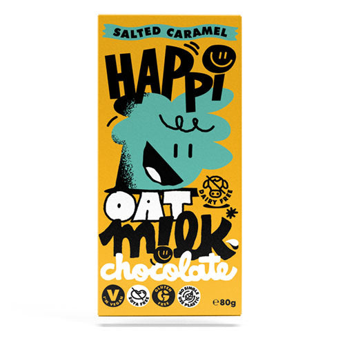 HAPPI Salted Caramel Oat M!Lk Chocolate 80g [WHOLE CASE] by HAPPI - The Pop Up Deli