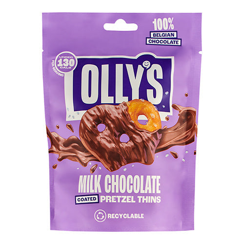 Olly's Pretzel Thins - Salted Milk Chocolate 90g  [WHOLE CASE]