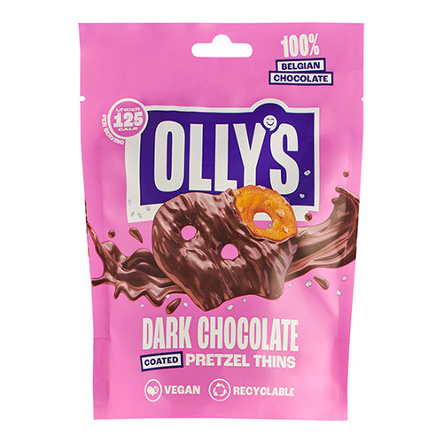 Olly's Pretzel Thins - Dark Chocolate 90g  [WHOLE CASE]