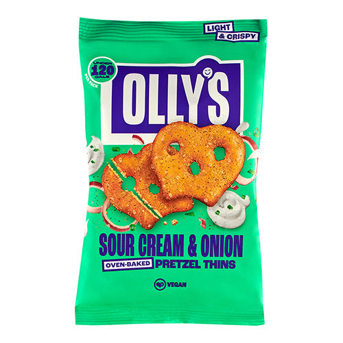 Olly's Pretzel Thins - Vegan Sour Cream & Onion 35g  [WHOLE CASE]