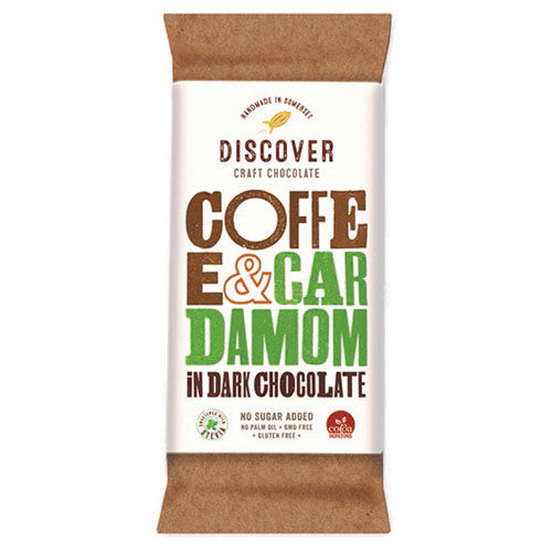 Discover Stevia Sweetened Dark Coffee & Cardamom Chocolate 50g [WHOLE CASE] by Discover Chocolate - The Pop Up Deli