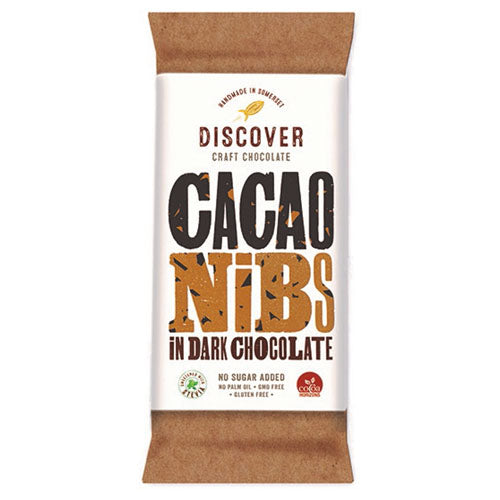 Discover Stevia Sweetened Dark Cacao Nibs Chocolate 50g [WHOLE CASE] by Discover Chocolate - The Pop Up Deli