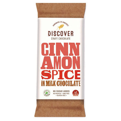Discover Stevia Sweetened Milk Cinnamon Chocolate 50g [WHOLE CASE] by Discover Chocolate - The Pop Up Deli
