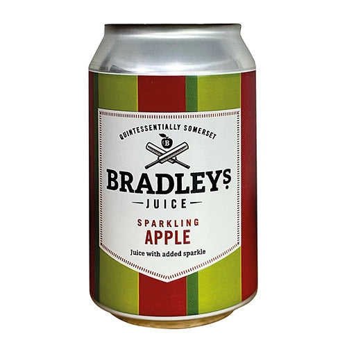 Bradleys Sparkling Apple Juice 330ml Can [WHOLE CASE]