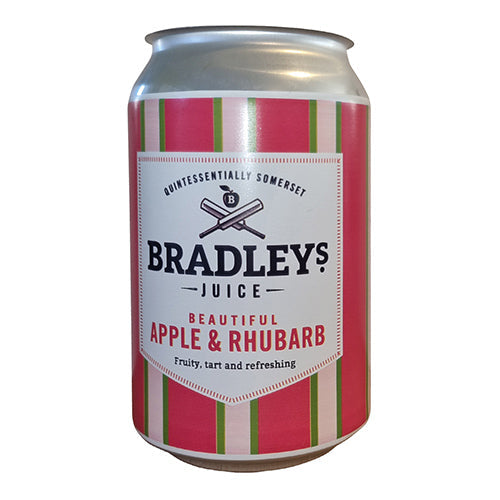 Bradleys Apple & Rhubarb Juice 330ml Can [WHOLE CASE]