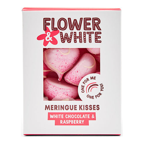 Flower & White White Chocolate & Raspberry Meringue Kisses (aka Drops) [WHOLE CASE]