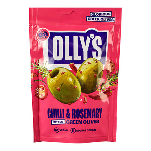 Olly's Olives The Bandit - Chilli & Rosemary Green Olives 50g  [WHOLE CASE]