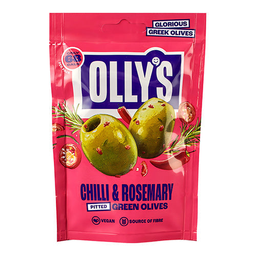 Olly's Olives The Bandit - Chilli & Rosemary Green Olives 50g [WHOLE CASE]