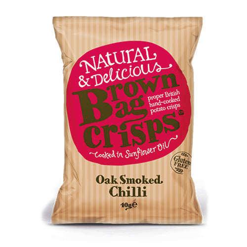 Brown Bag Crisps Oak Smoked Chilli 40g [WHOLE CASE] by Brown Bag - The Pop Up Deli