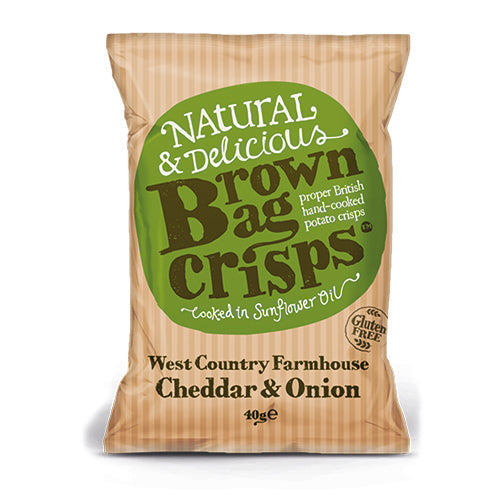 Brown Bag Crisps Cheddar and Onion 40g [WHOLE CASE] by Brown Bag - The Pop Up Deli