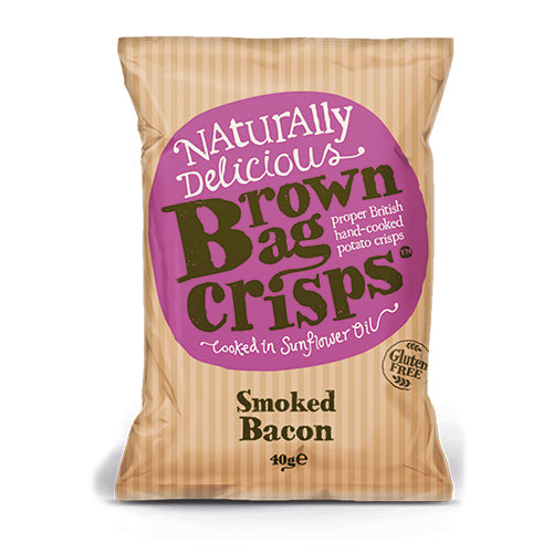 Brown Bag Crisps Smoked Bacon 40g [WHOLE CASE] by Brown Bag - The Pop Up Deli