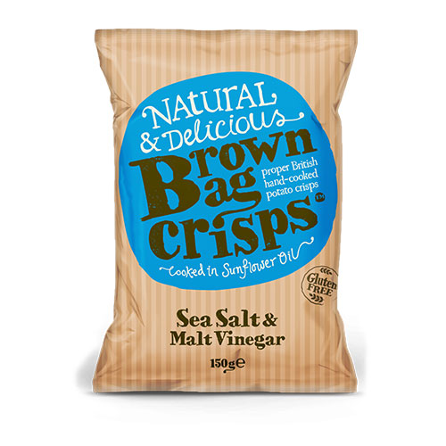 Brown Bag Crisps Sea Salt and Malt Vinegar 150g [WHOLE CASE] by Brown Bag - The Pop Up Deli