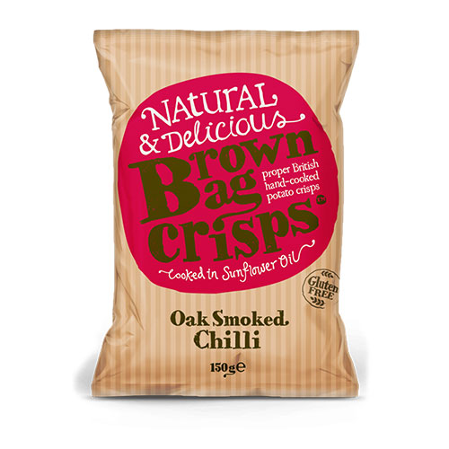 Brown Bag Crisps Oak Smoked Chilli 150g [WHOLE CASE] by Brown Bag - The Pop Up Deli