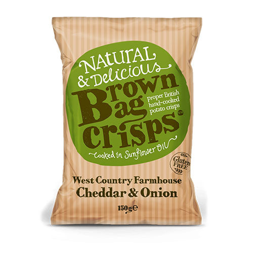 Brown Bag Crisps Cheddar and Onion 150g [WHOLE CASE] by Brown Bag - The Pop Up Deli
