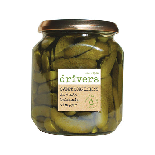 Drivers Sweet Cornichons In White Balsamic Vinegar [WHOLE CASE] by Drivers - The Pop Up Deli