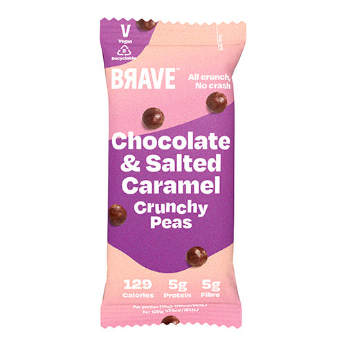 Brave Roasted Peas Chocolate & Salted Caramel 30g [WHOLE CASE] by Brave - The Pop Up Deli