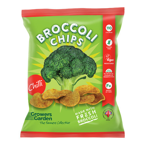 Growers Garden Broccoli Crisps with Chilli 24g Bag [WHOLE CASE] by Growers Garden - The Pop Up Deli