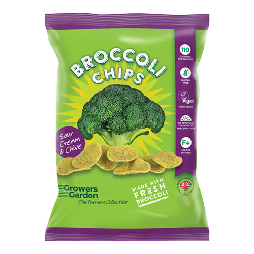 Growers Garden Broccoli Crisps with Sour Cream & Chive 84g Bag [WHOLE CASE] by Growers Garden - The Pop Up Deli